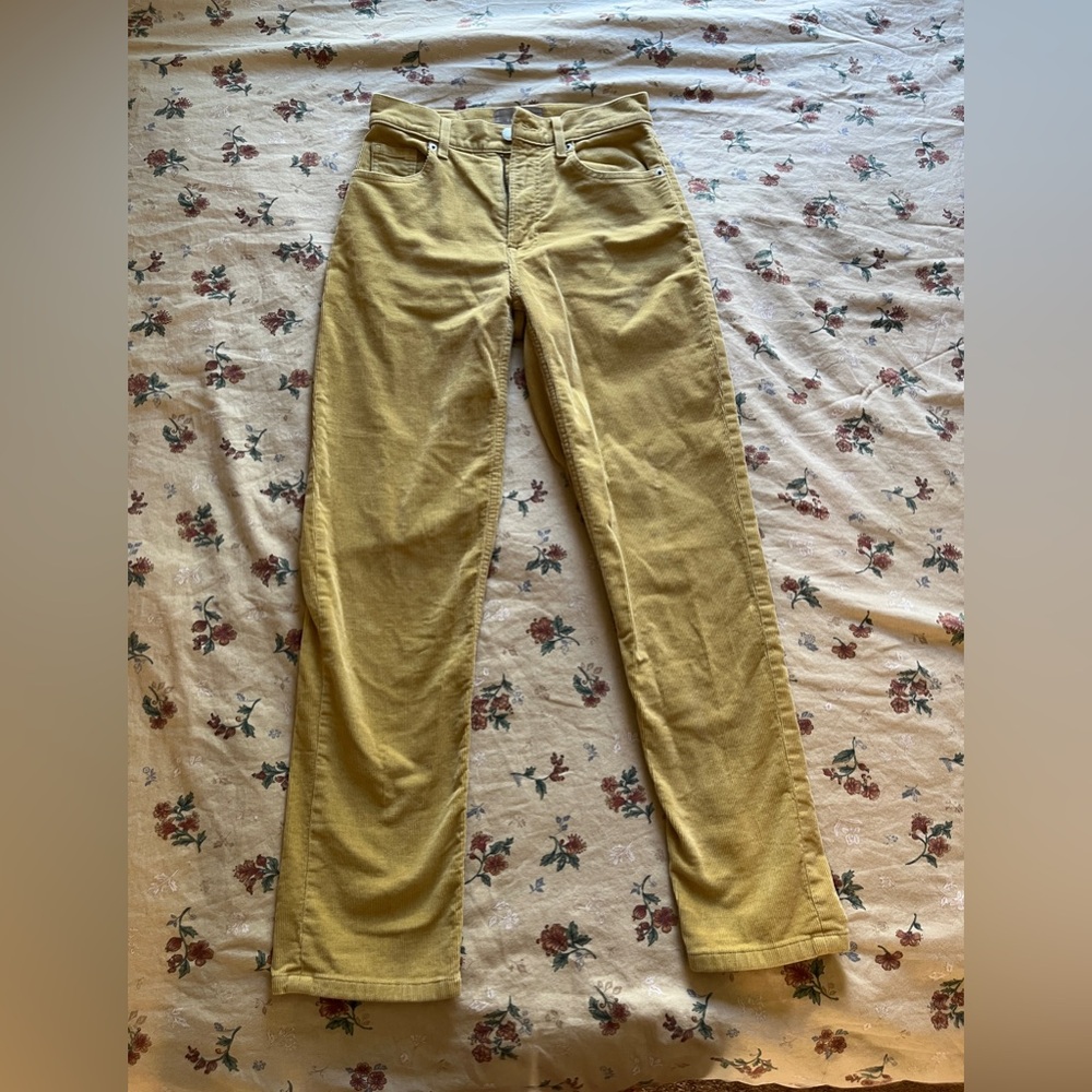 Yellow Everlane Corduroy Pants